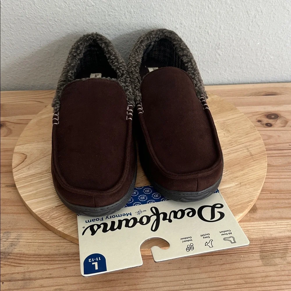 Dearfoams Mens Moccasin Slippers